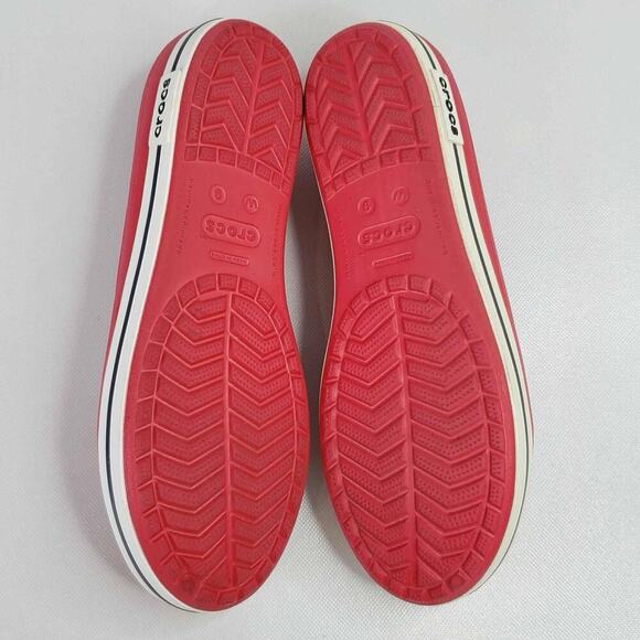 Crocs Crocband Citilane Dual Comfort Red Flats Slip On Shoes Women Size 9 - Picture 5 of 6